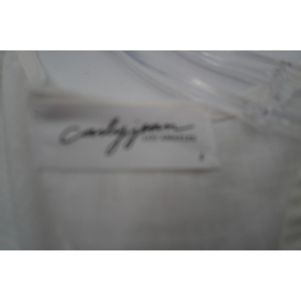 Carly Jean Los Angeles White Eyelet Lace Blouse V-Neck Bell Sleeve Tunic Size L - Picture 9 of 9